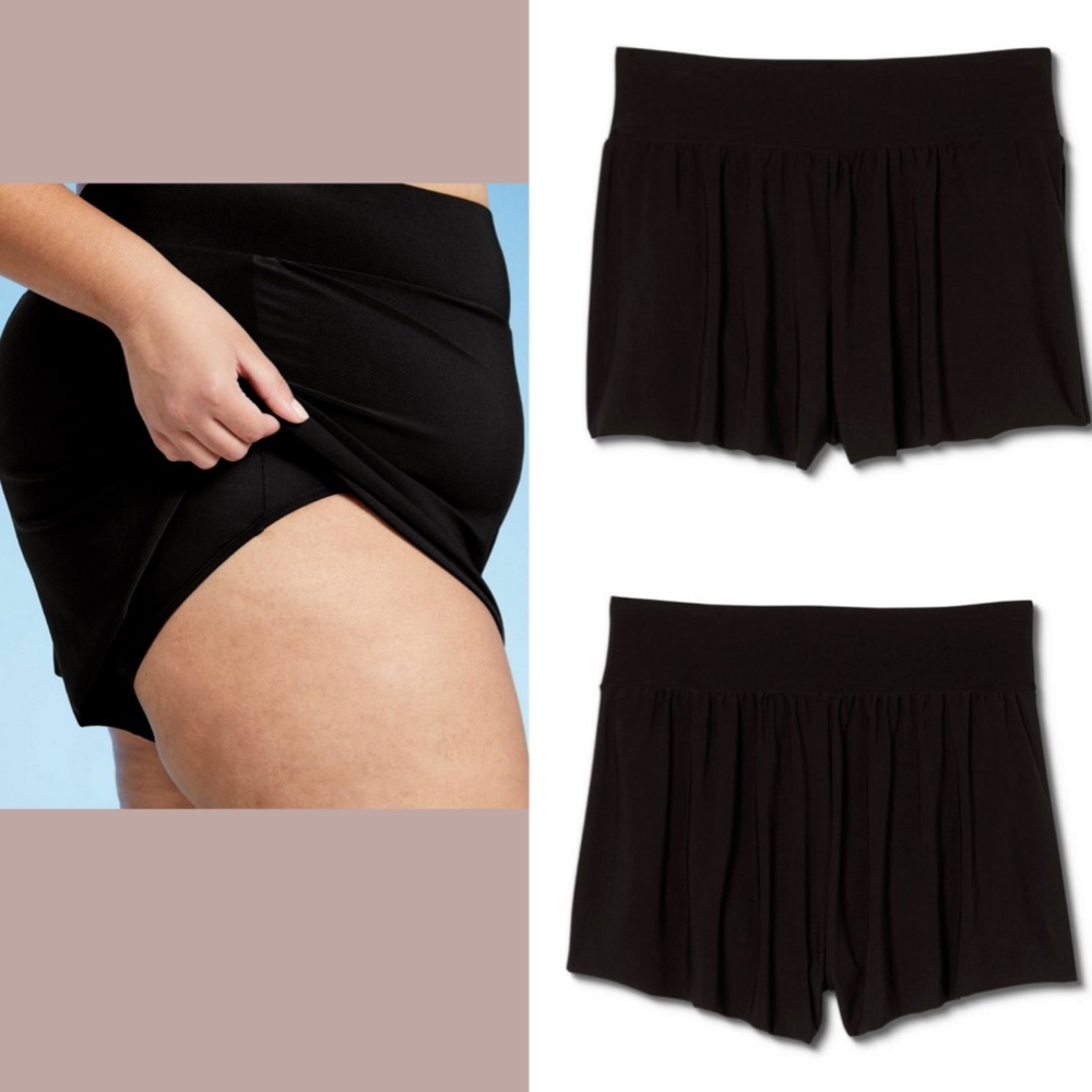 NWT Aqua Green [ Plus‎ Size 20W 22W ] Swim Shorts Black